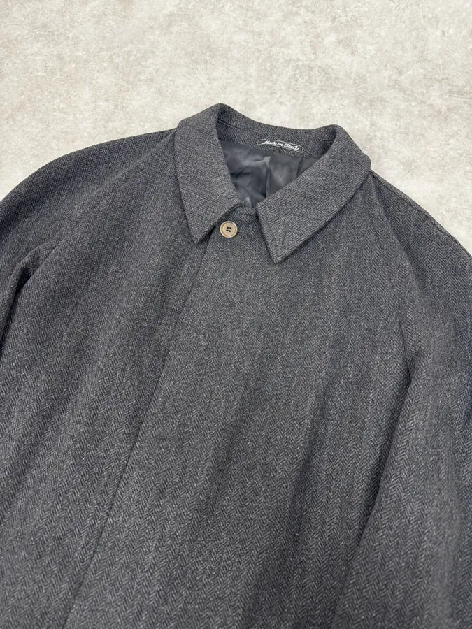 1990s Giorgio Armani Grey Wool Trench Coat AbbtSbd 4