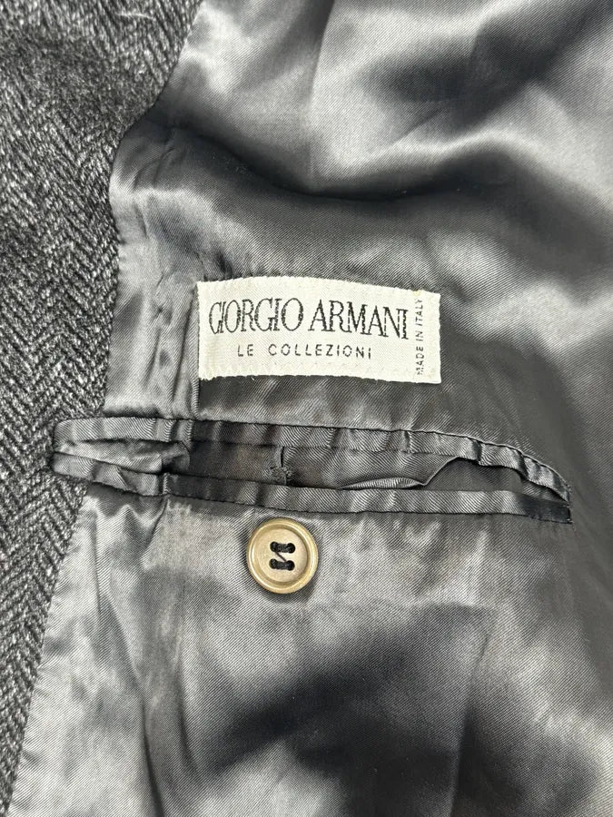 1990s Giorgio Armani Grey Wool Trench Coat AbbtSbd 7