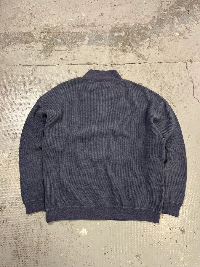 1990s Giorgio Armani High Neck Blue Wool Sweater DofbNQv 7