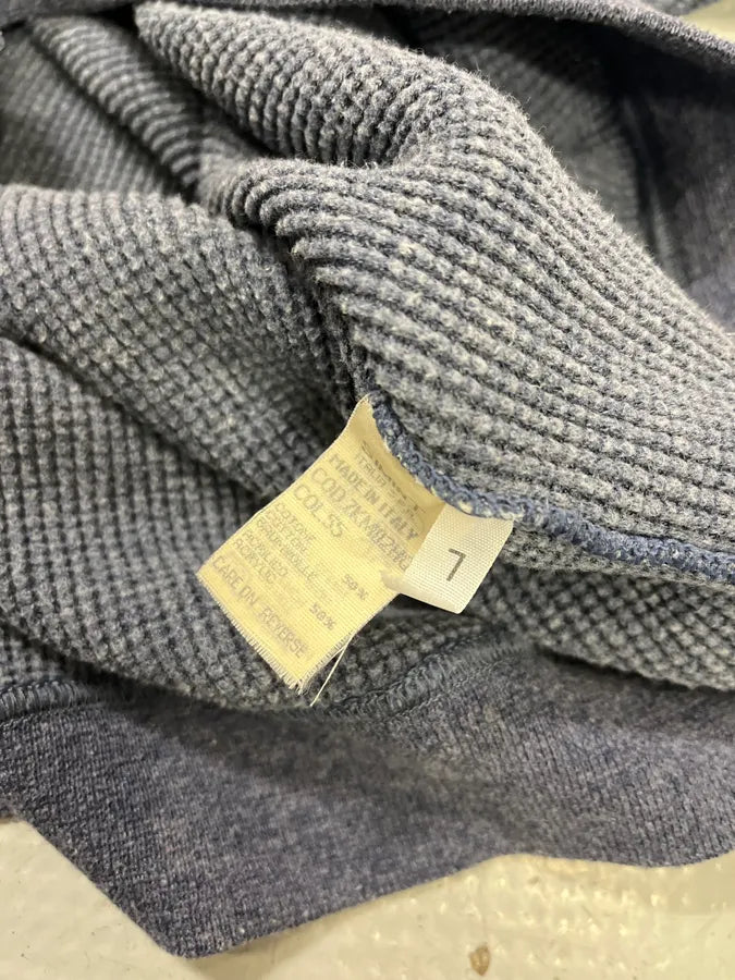 1990s Giorgio Armani High Neck Blue Wool Sweater DofbNQv 8