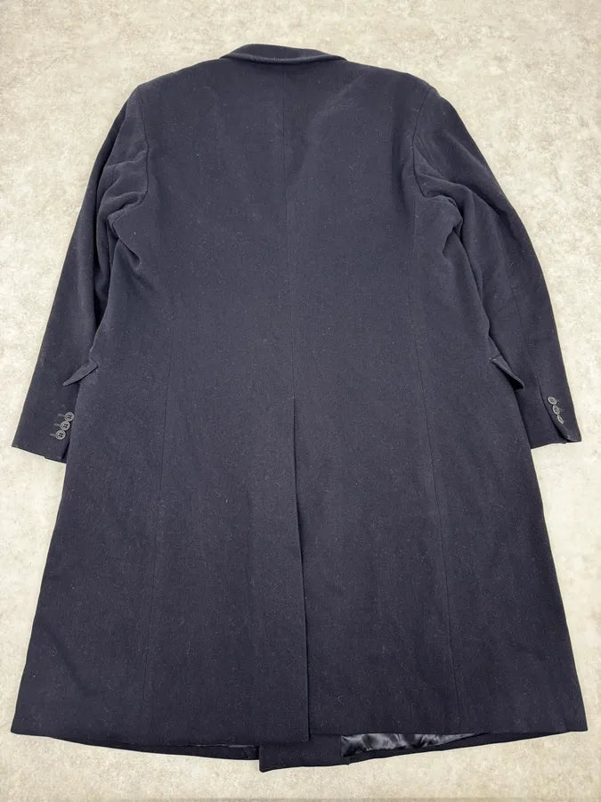 1990s Giorgio Armani Le Collezioni Navy Wool Officier Trench Coat BxcynKI 3