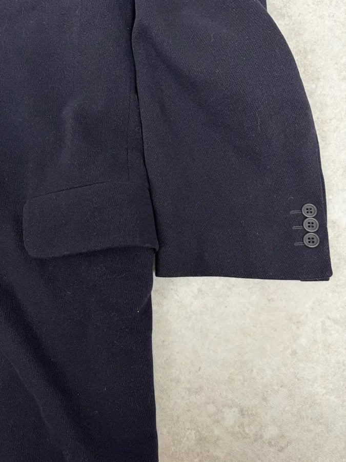 1990s Giorgio Armani Le Collezioni Navy Wool Officier Trench Coat BxcynKI 7