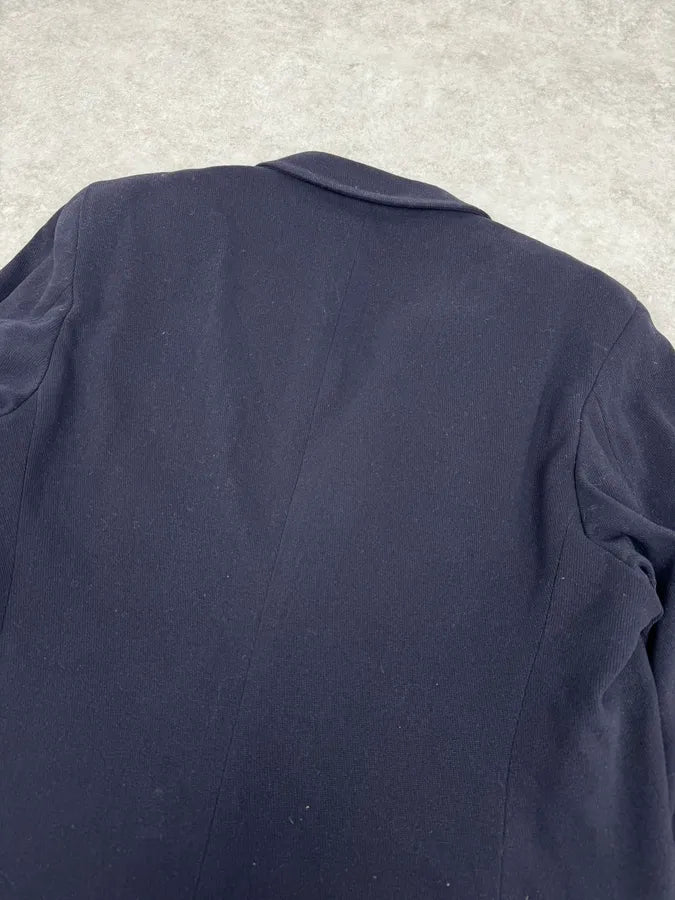 1990s Giorgio Armani Le Collezioni Navy Wool Officier Trench Coat BxcynKI 5