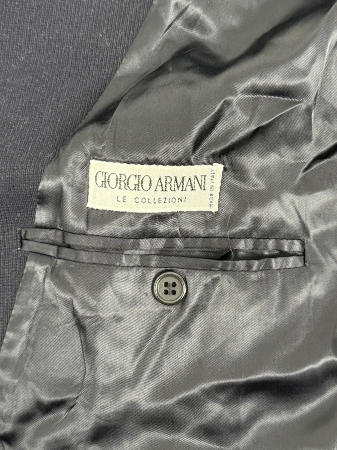 1990s Giorgio Armani Le Collezioni Navy Wool Officier Trench Coat BxcynKI 8