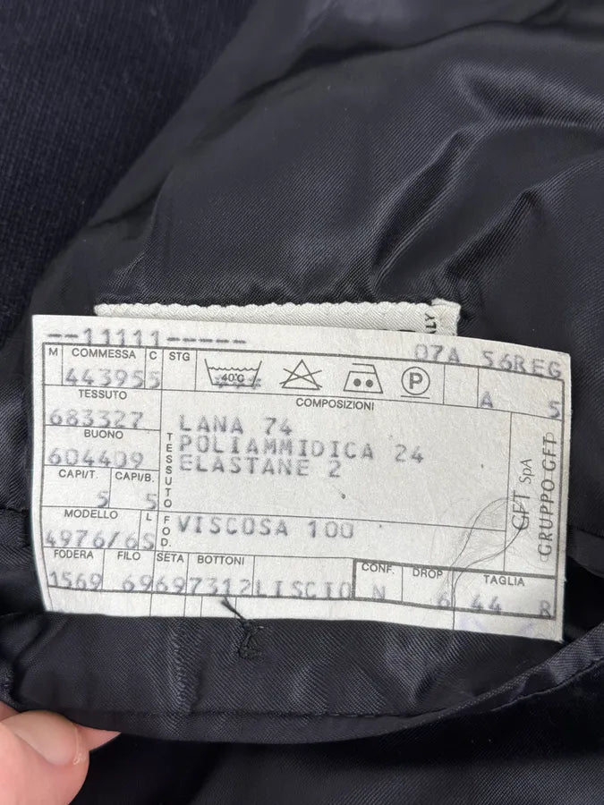 1990s Giorgio Armani Le Collezioni Navy Wool Officier Trench Coat BxcynKI 10