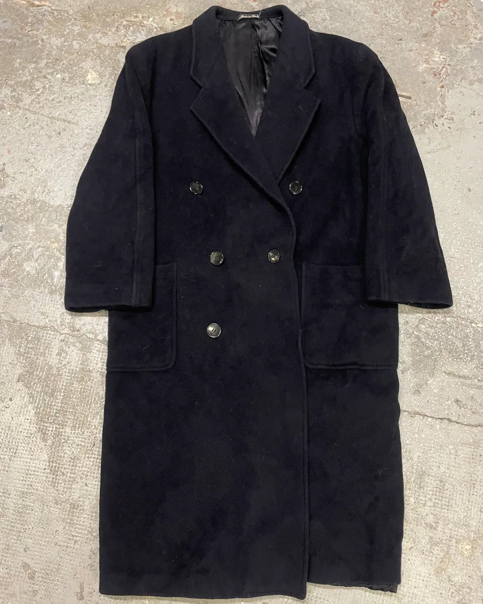 1990s Giorgio Armani Navy Wool Trench Coat nNBirxB 0