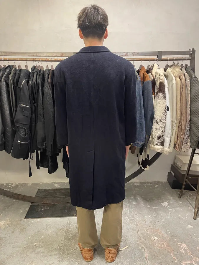 1990s Giorgio Armani Navy Wool Trench Coat (M) 3