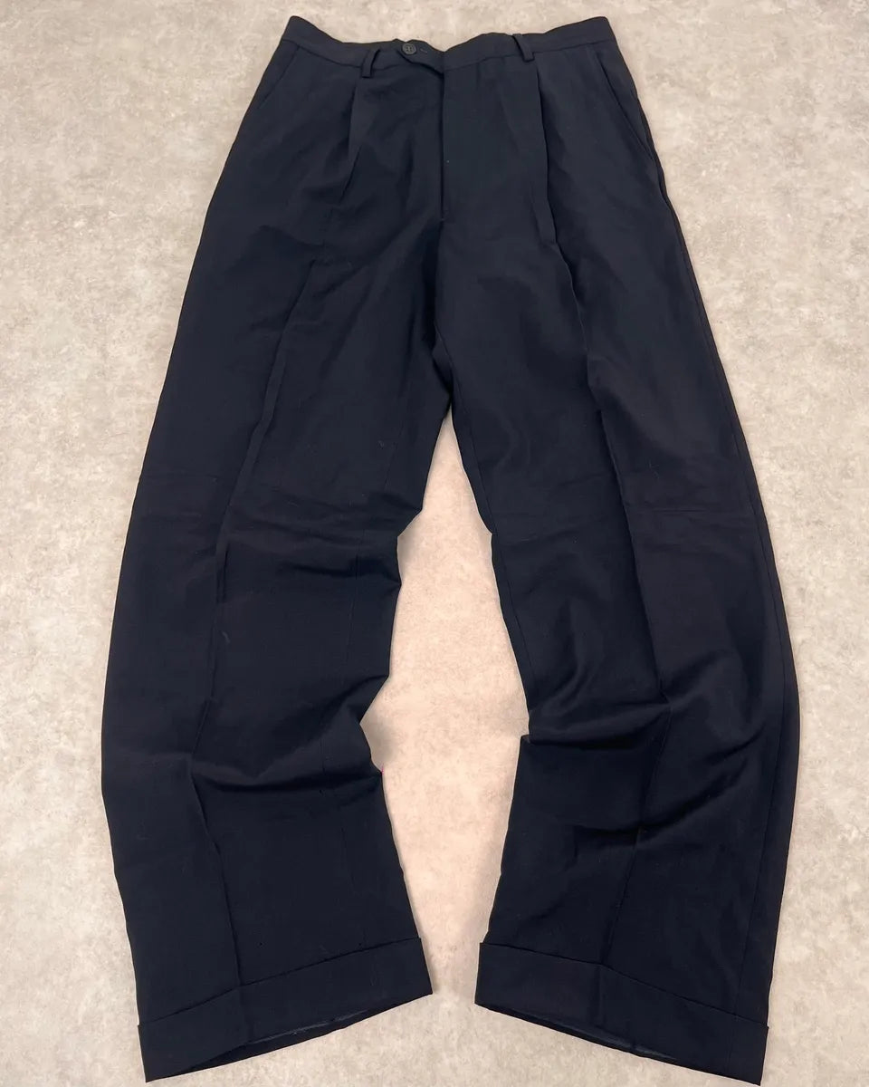 1990s Giorgio Armani Relaxed Navy Pants dicmpNy 0