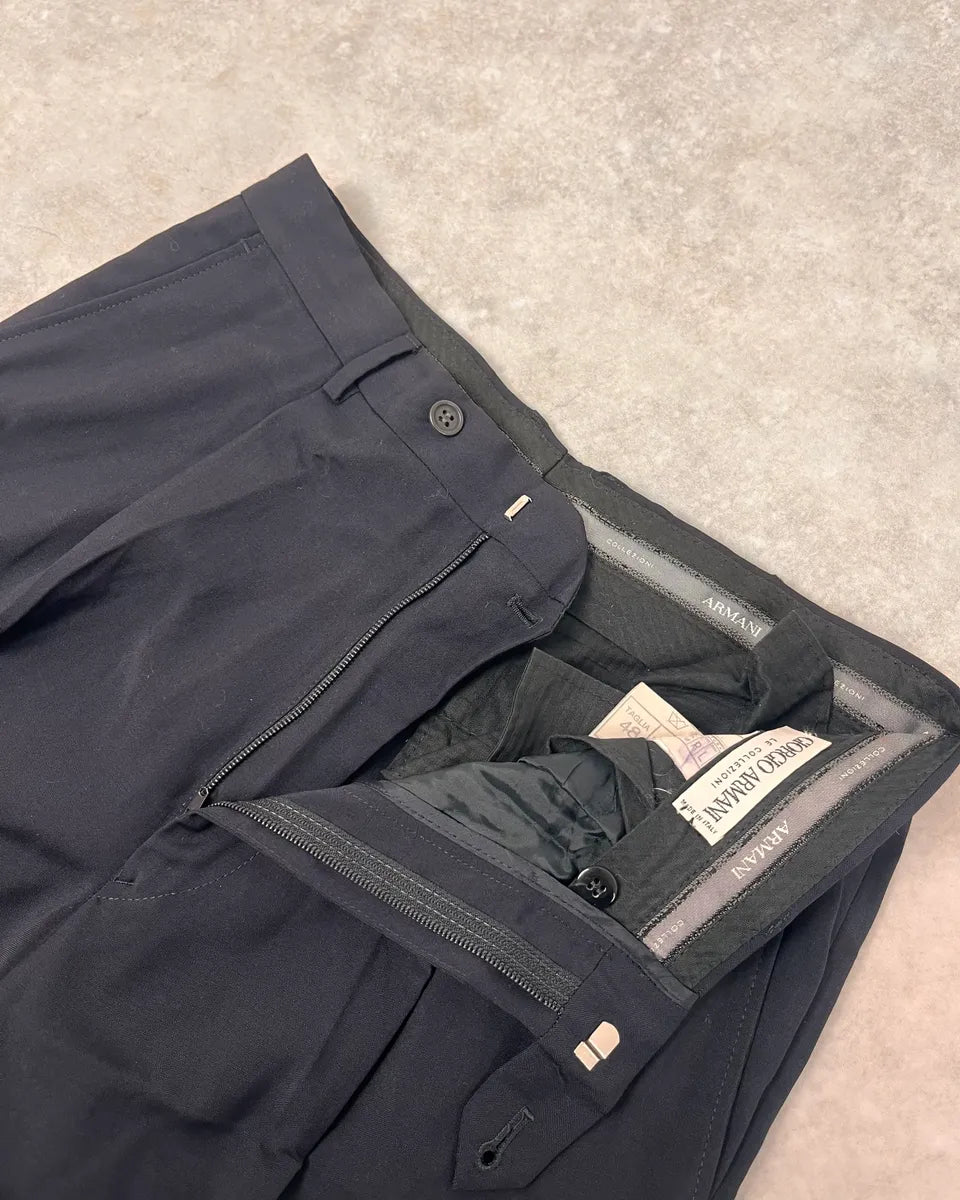 1990s Giorgio Armani Relaxed Navy Pants dicmpNy 6