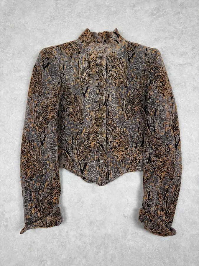 1990s Giorgio Armani Royal Golden Ornament Jacket SuhlpUU 0