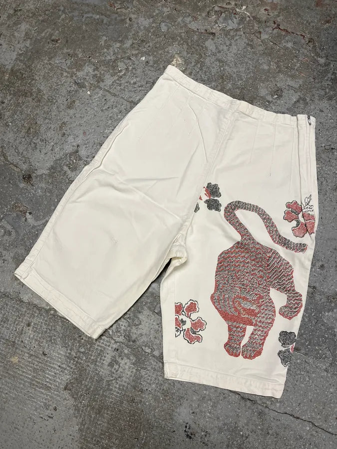1990s Giorgio Armani White Tiger Shorts (M) LKTWkut 4