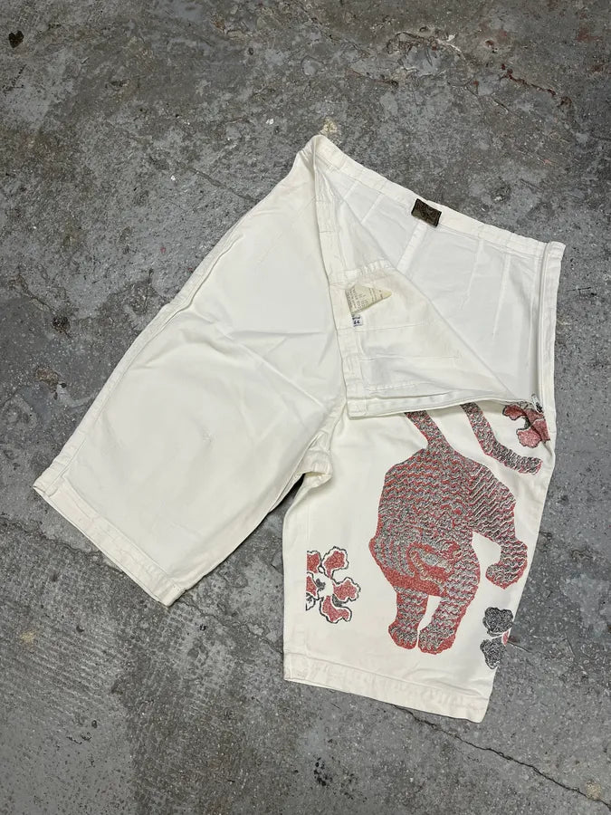 1990s Giorgio Armani White Tiger Shorts (M) LKTWkut 5