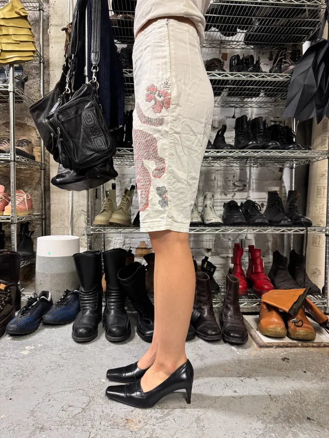 1990s Giorgio Armani White Tiger Shorts (M) LKTWkut 2