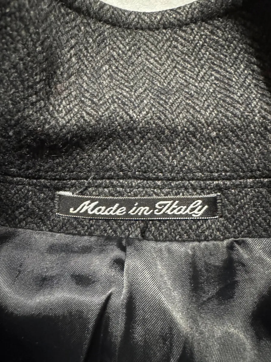 1990s Giorgio Armani Wool Grey Long Trench Coat (M) 4