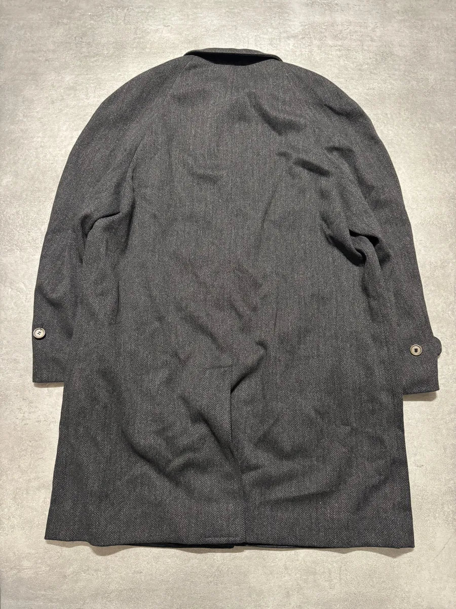 1990s Giorgio Armani Wool Grey Long Trench Coat (M) 7