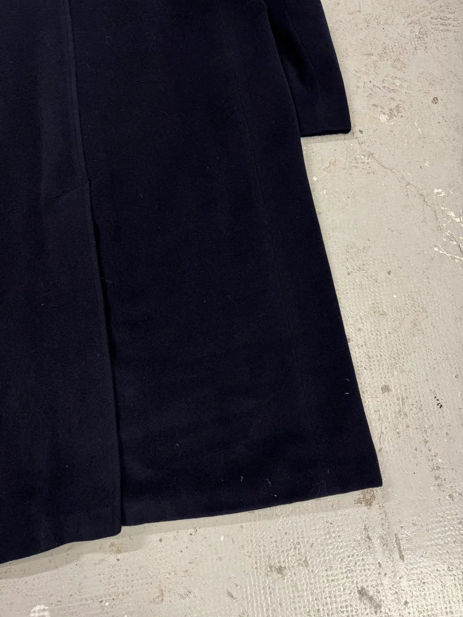 1990s Giorgio Armani Wool Navy Trench Coat (L) 3