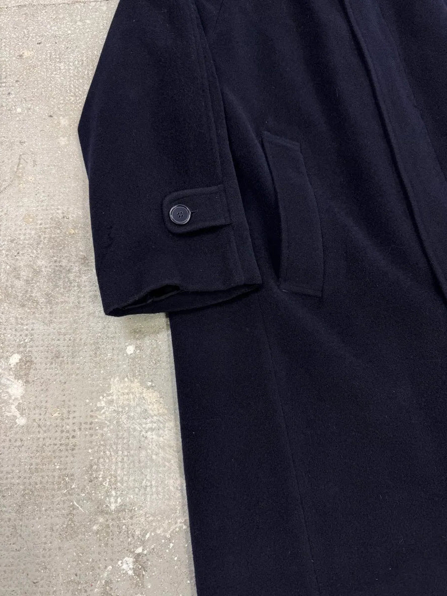 1990s Giorgio Armani Wool Navy Trench Coat (L) 5