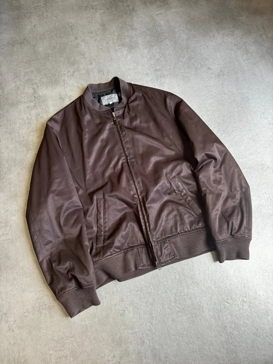 1990s Givenchy Brown Bomber Jacket Geedomc 6