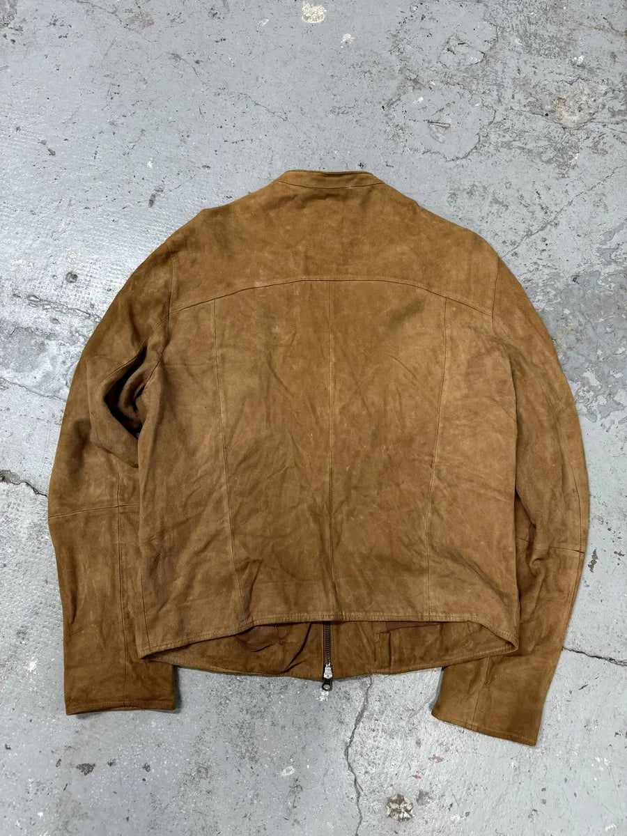 1990s Givenchy Camel Suede Leather Jacket BQBRPQD 1