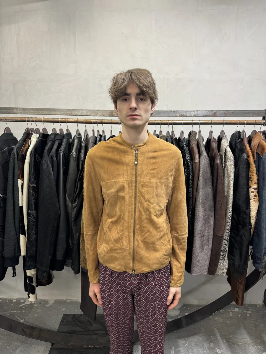 1990s Givenchy Camel Suede Leather Jacket BQBRPQD 2