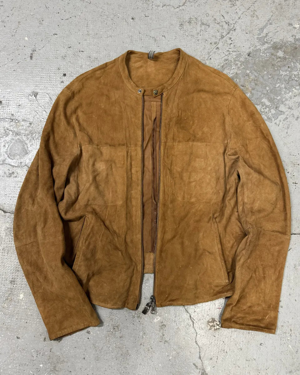 1990s Givenchy Camel Suede Leather Jacket BQBRPQD 4