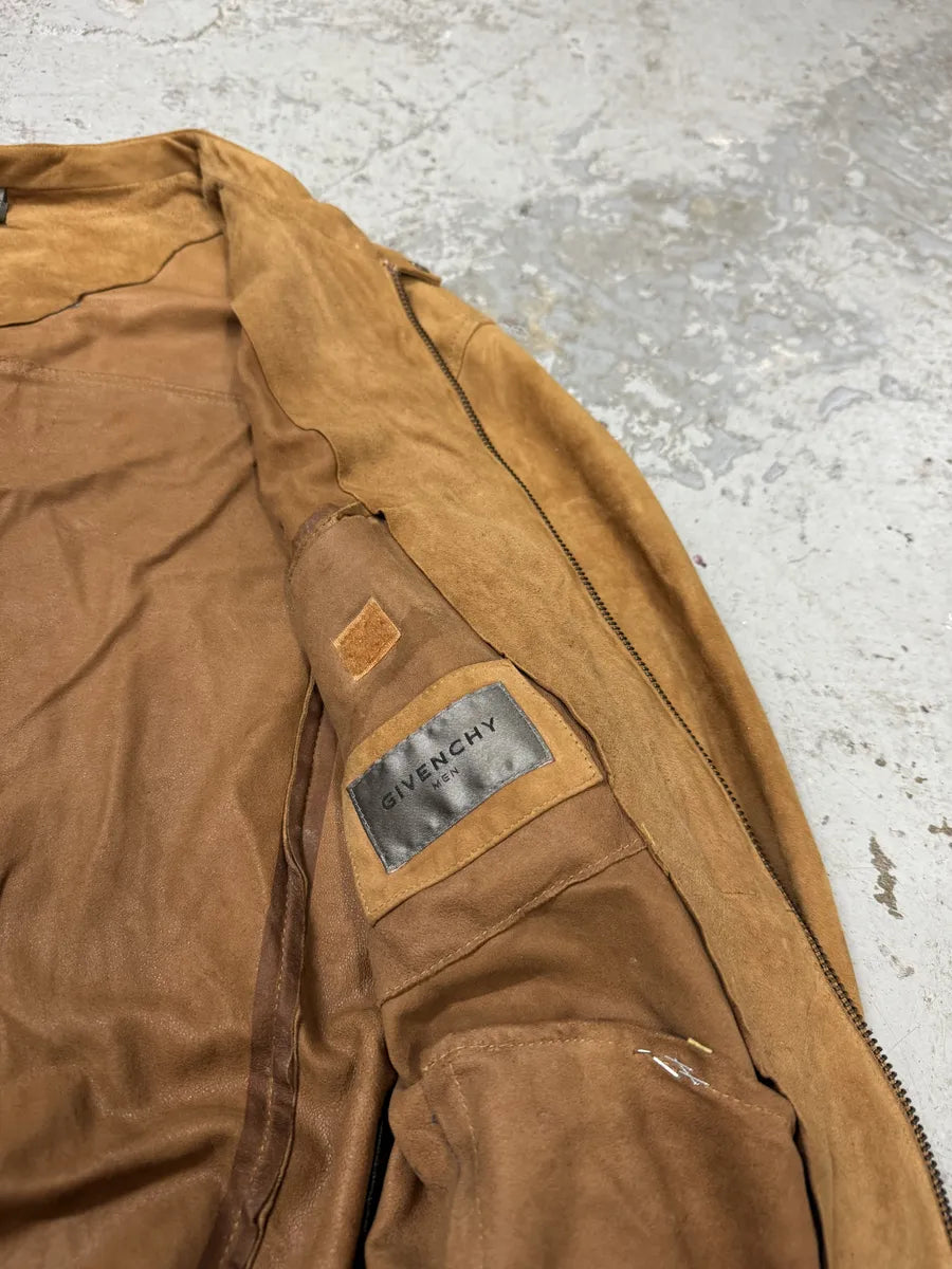 1990s Givenchy Camel Suede Leather Jacket BQBRPQD 6