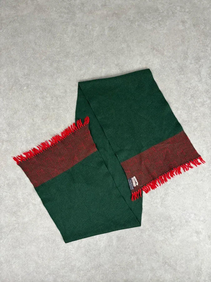 1990s Givenchy Green & Red Cashmere Abstract Scarf hBzWsRz 1