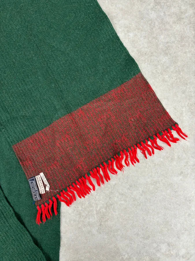 1990s Givenchy Green & Red Cashmere Abstract Scarf hBzWsRz 5