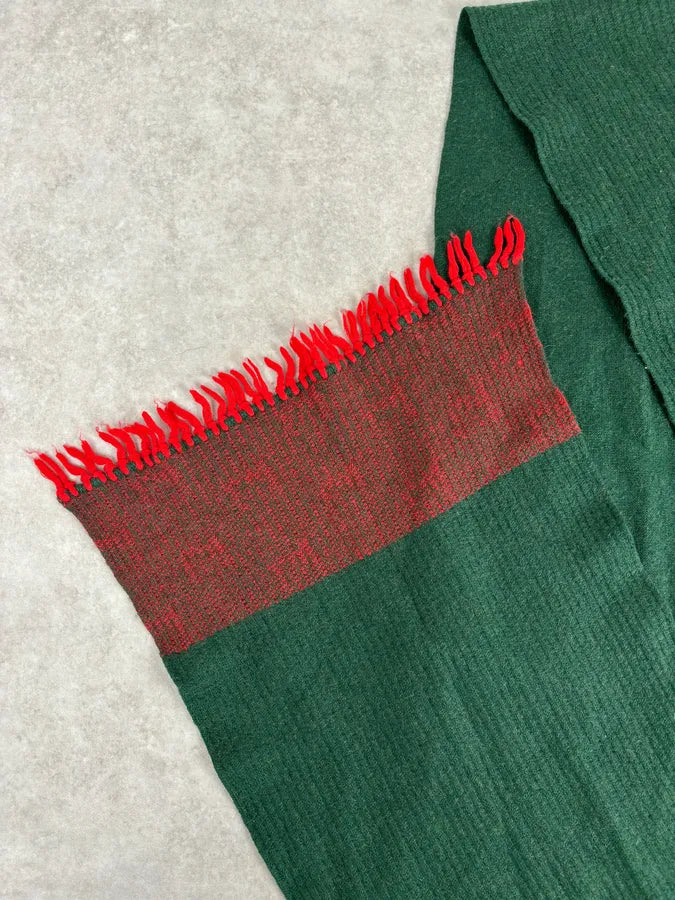 1990s Givenchy Green & Red Cashmere Abstract Scarf hBzWsRz 6