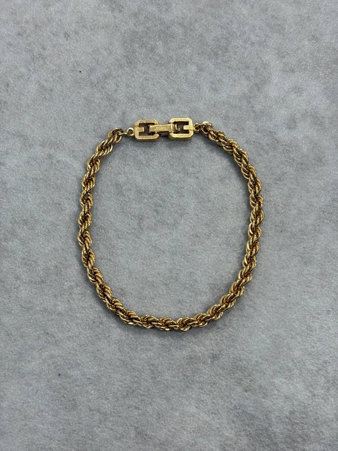 2000s Givenchy Guilded Rope Chain Logo Bracelet ffvTOhO 0
