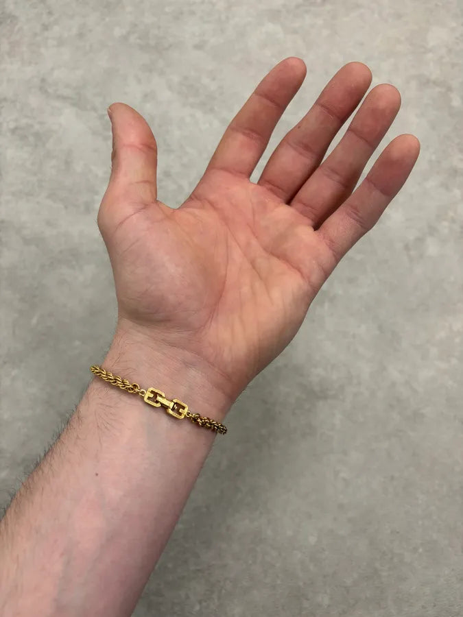 2000s Givenchy Guilded Rope Chain Logo Bracelet ffvTOhO 2