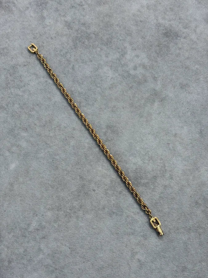 2000s Givenchy Guilded Rope Chain Logo Bracelet ffvTOhO 4