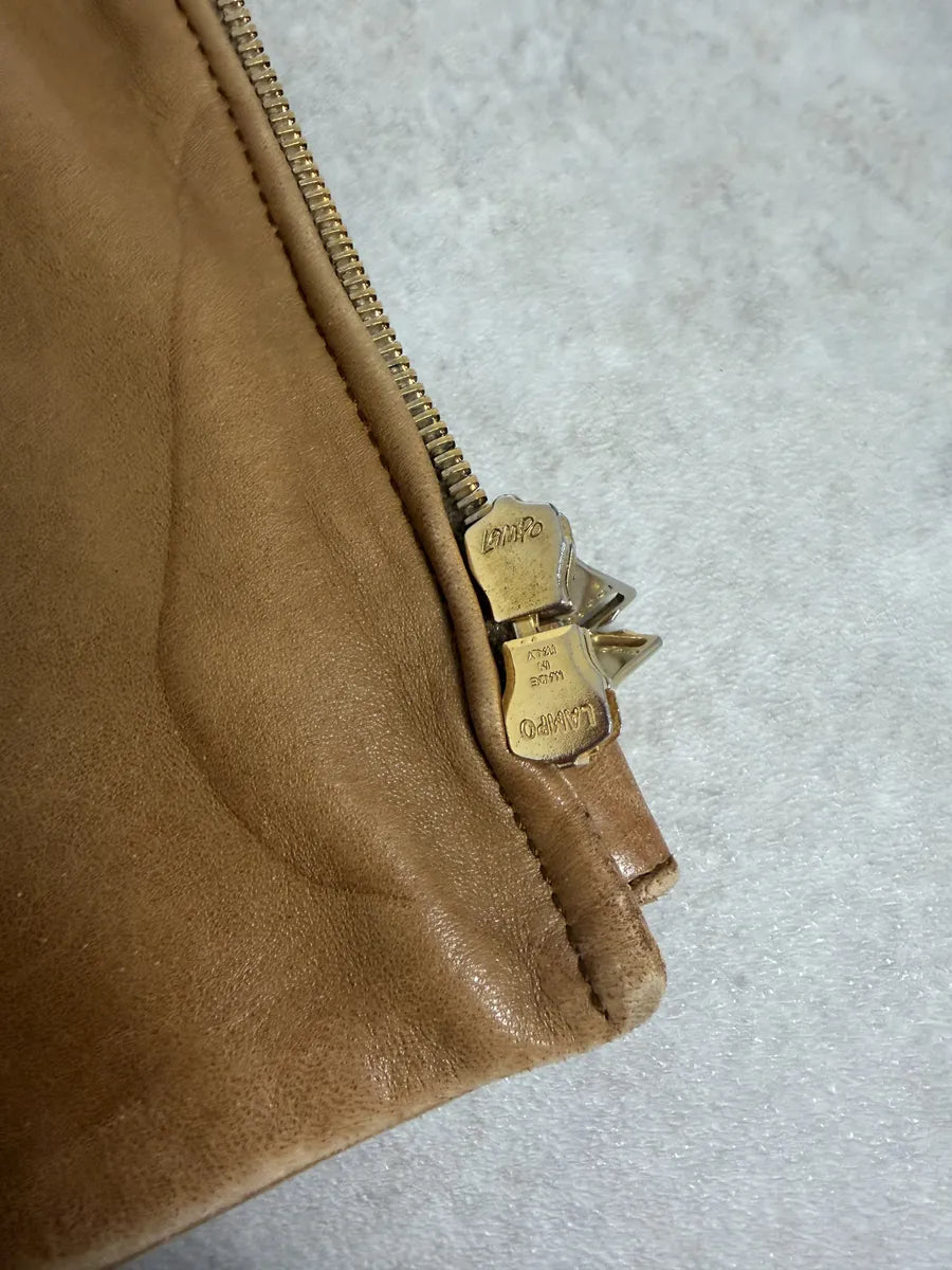 1990s Gucci Beige Paded Leither Biker Jacket aVrirAR 12