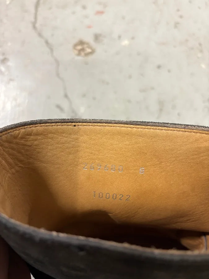 1990s Gucci Black Gradient Suede Leather Boots XIpeqnA 9