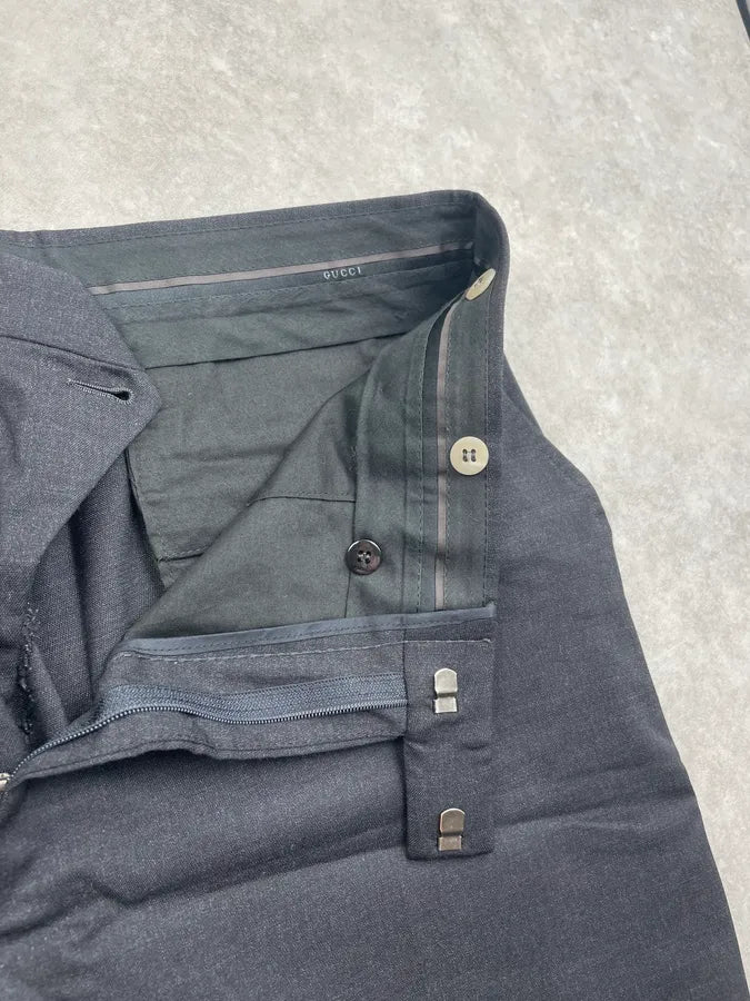 1990s Gucci Black Suit Trousers Pants by Tom Ford mLXQCMt 7