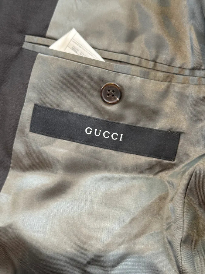 1990s Gucci Dark Grey Tailored Blazer Jacket by Tom Ford yNXKgVF 10