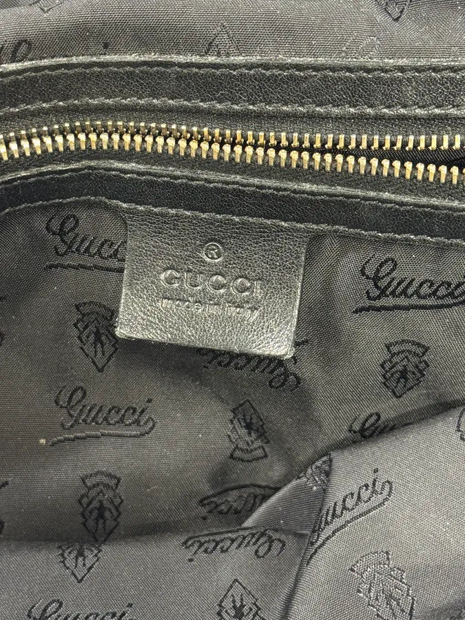 2000s Gucci Dark Green & Black Eroded Bamboo Handle Bag qDidnlO 15