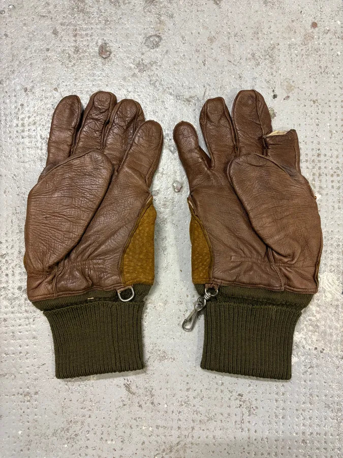 1990s Gucci Brown Leather 2-in-1 Mitten Gloves HkIebez 5
