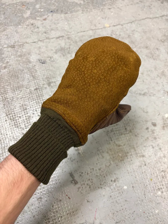1990s Gucci Brown Leather 2-in-1 Mitten Gloves HkIebez 2