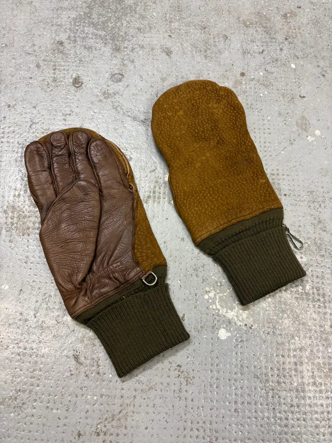 1990s Gucci Brown Leather 2-in-1 Mitten Gloves HkIebez 7