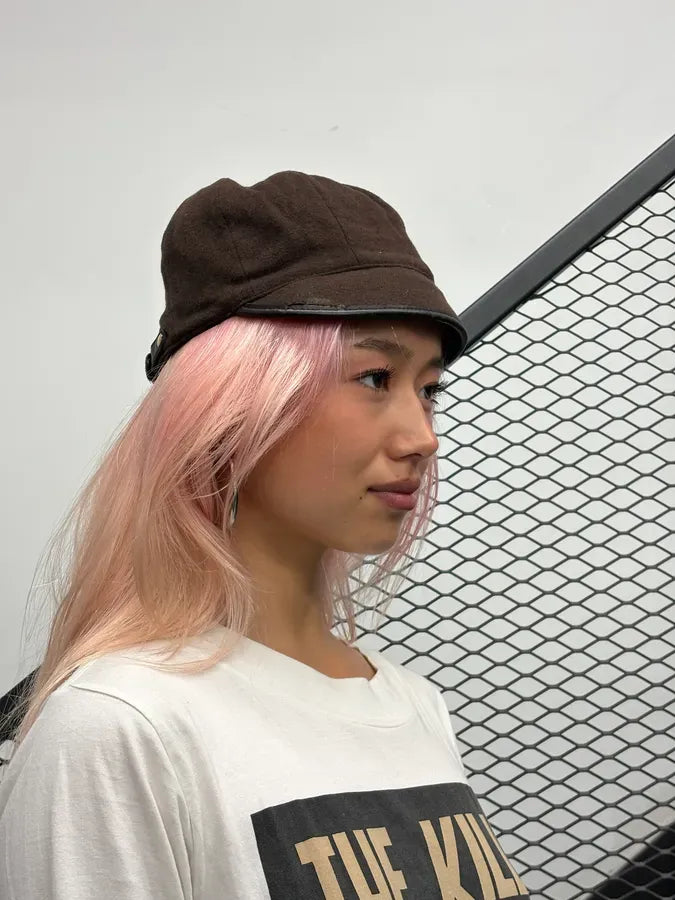 1990s Gucci Brown Wool Leather-Trim Bucket Hat by Tom Ford EwQRaIv 1