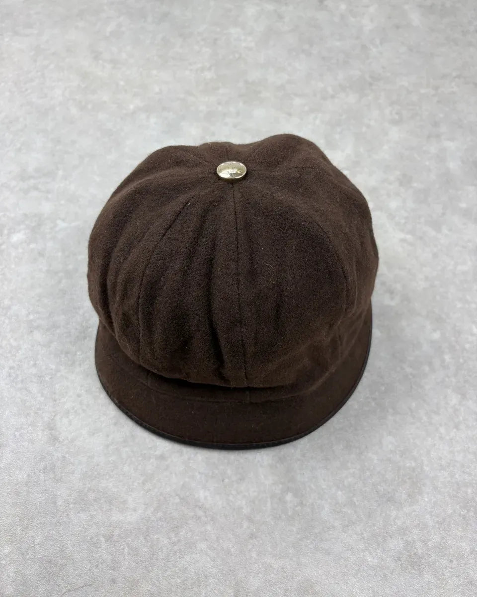 1990s Gucci Brown Wool Leather-Trim Bucket Hat by Tom Ford EwQRaIv 2