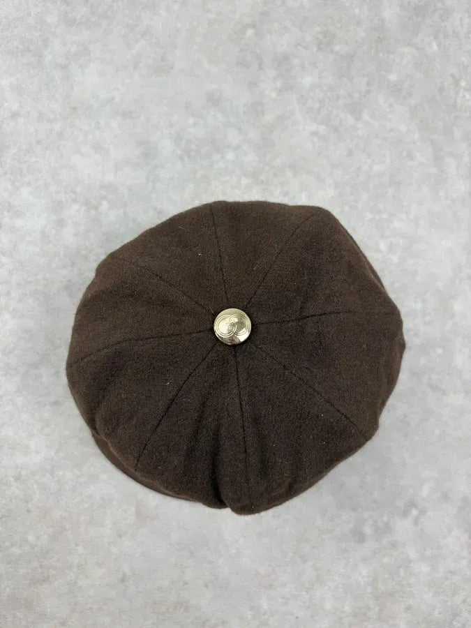 1990s Gucci Brown Wool Leather-Trim Bucket Hat by Tom Ford EwQRaIv 3