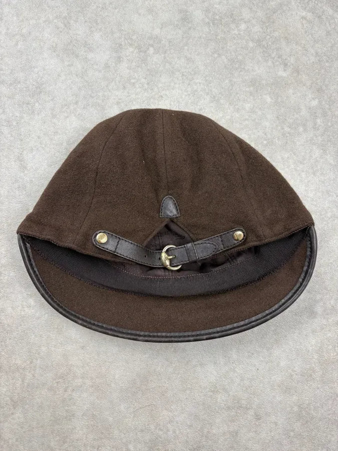 1990s Gucci Brown Wool Leather-Trim Bucket Hat by Tom Ford EwQRaIv 4