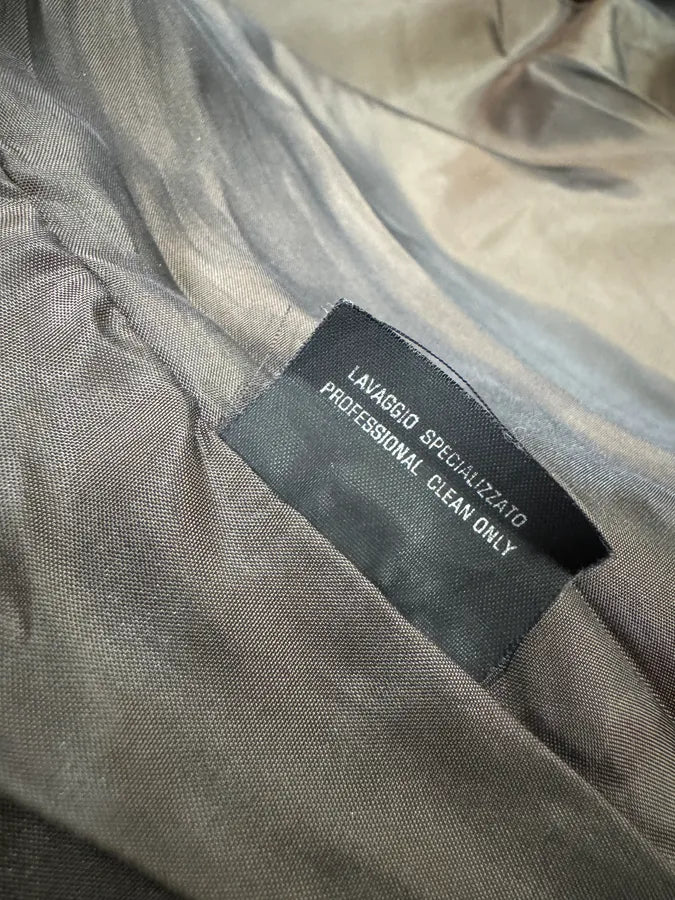 1990s Gucci Buttoned Brown Leather Jacket (L) 10