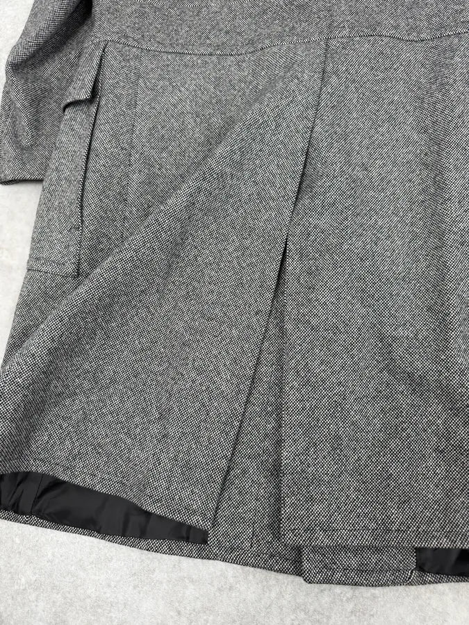 1990s Gucci Grey Wool Leather Collar Trench Coat jleqiVX 8