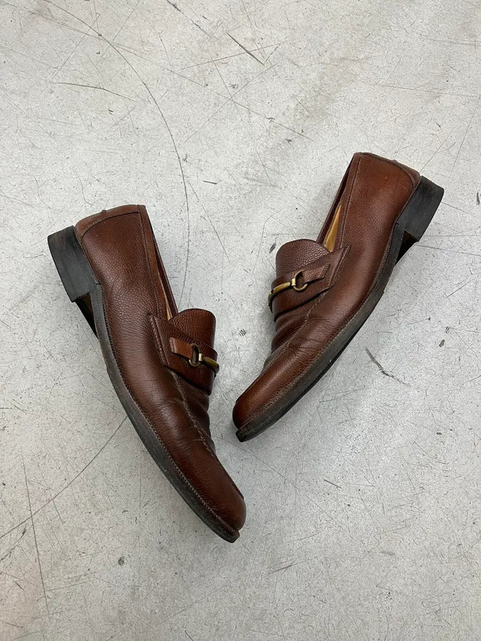 1990s Gucci Horsebit Brown Leather Loafer Shoes lWDPamN 1