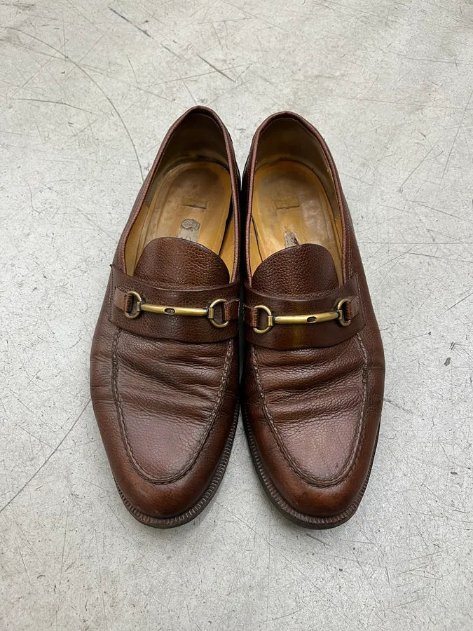 1990s Gucci Horsebit Brown Leather Loafer Shoes lWDPamN 2