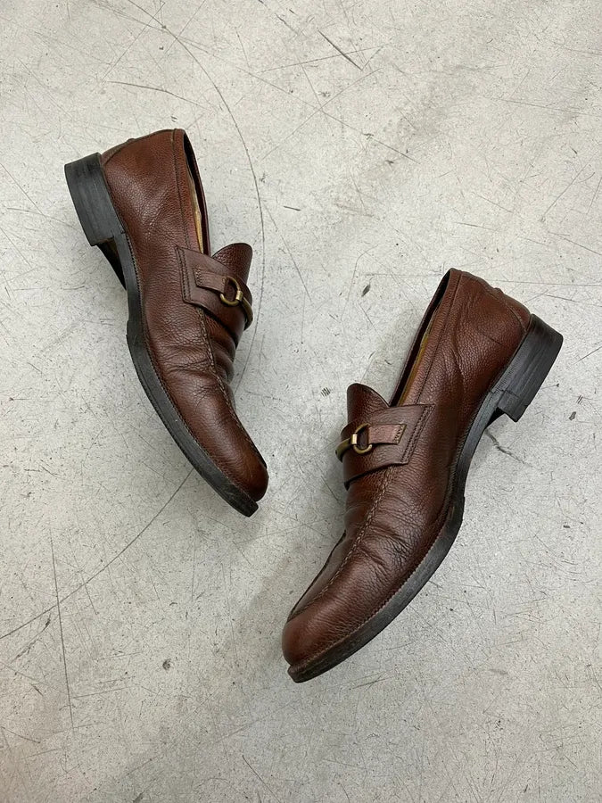 1990s Gucci Horsebit Brown Leather Loafer Shoes lWDPamN 3