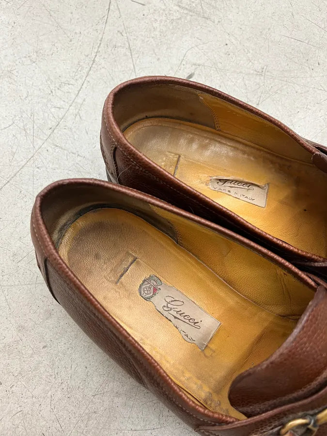 1990s Gucci Horsebit Brown Leather Loafer Shoes lWDPamN 7